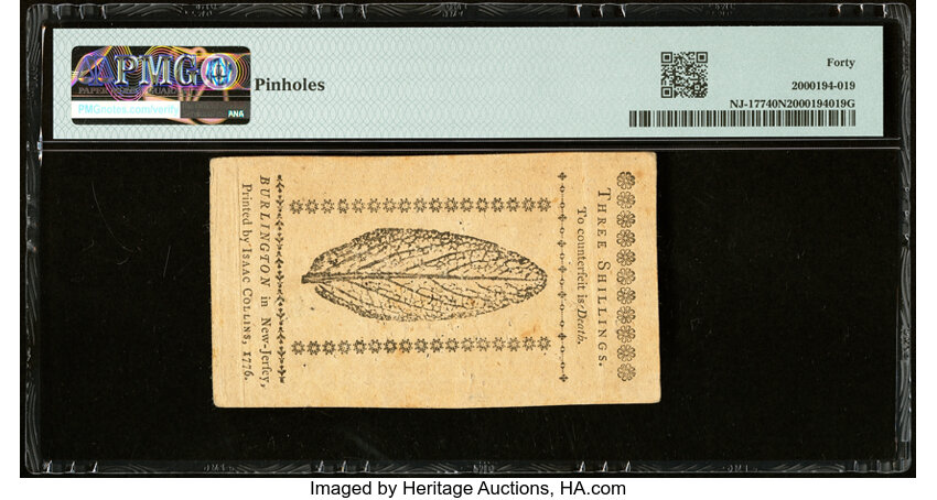 image for: Mar 25, 1776 New Jersey 3s PMG XF40 (Fr. NJ177)