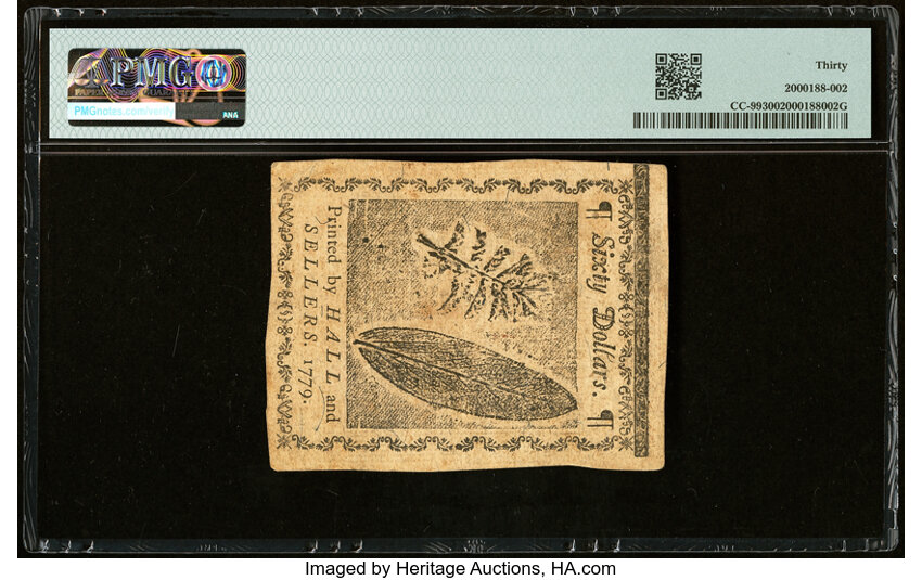 image for: Jan 14, 1779 Continental Congress $60  PMG VF30 (Fr. CC99)