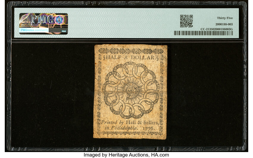 image for: Feb 17, 1776 Continental Congress $1/2 PMG VF35 (Fr. CC21)