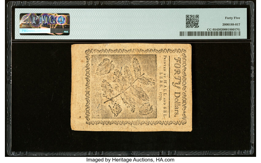 image for: Jan 14, 1779 Continental Congress $40  PMG XF45 (Fr. CC95)