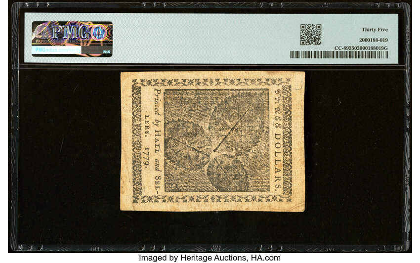 image for: Continental Currency January 14, 1779 $3 PMG Choice Very Fine 35....