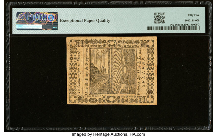 image for: Pennsylvania October 1, 1773 18d PMG About Uncirculated 55 EPQ....
