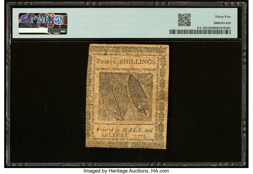image for: Dec 8, 1775 Pennsylvania 30s PMG VF35 (Fr. PA195)