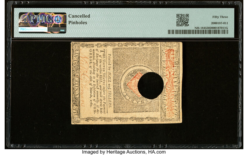image for: Apr 29, 1780 New Hampshire $7  PMG AU53 (Fr. NH184)