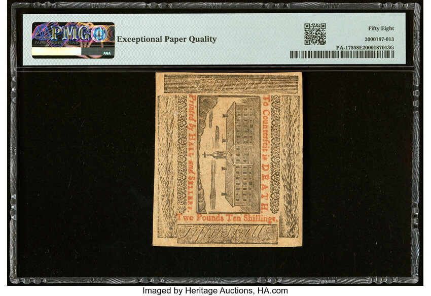 image for: Pennsylvania April 10, 1775 50s PMG Choice About Unc 58 EPQ....