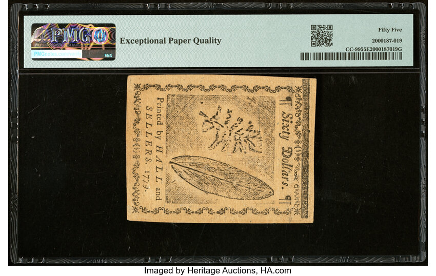 image for: Jan 14, 1779 Continental Congress $60  PMG AU55 (Fr. CC99)