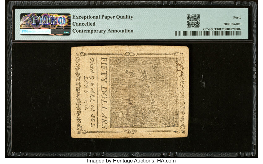 image for: Sep 26, 1778 Continental Congress $50  PMG XF40 (Fr. CC85)