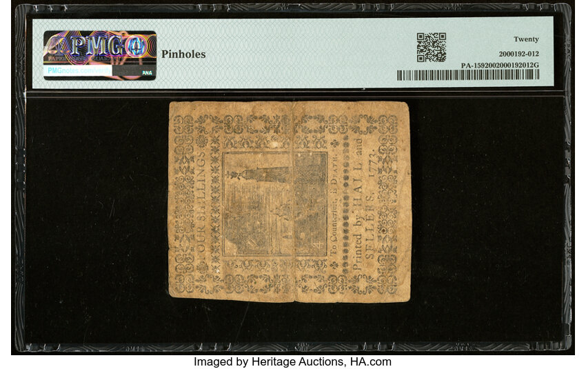 image for: Pennsylvania March 20, 1773 4s PMG Very Fine 20....