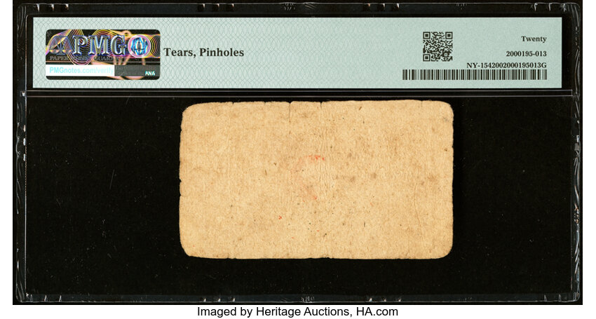 image for: Apr 15, 1758 New York £10 PMG VF20 (Fr. NY154)