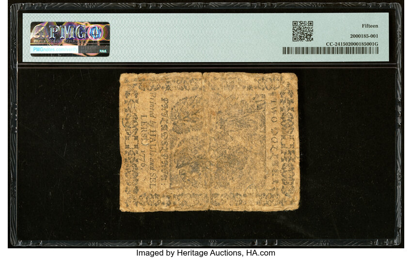 image for: Feb 17, 1776 Continental Congress $2  PMG F15 (Fr. CC24)