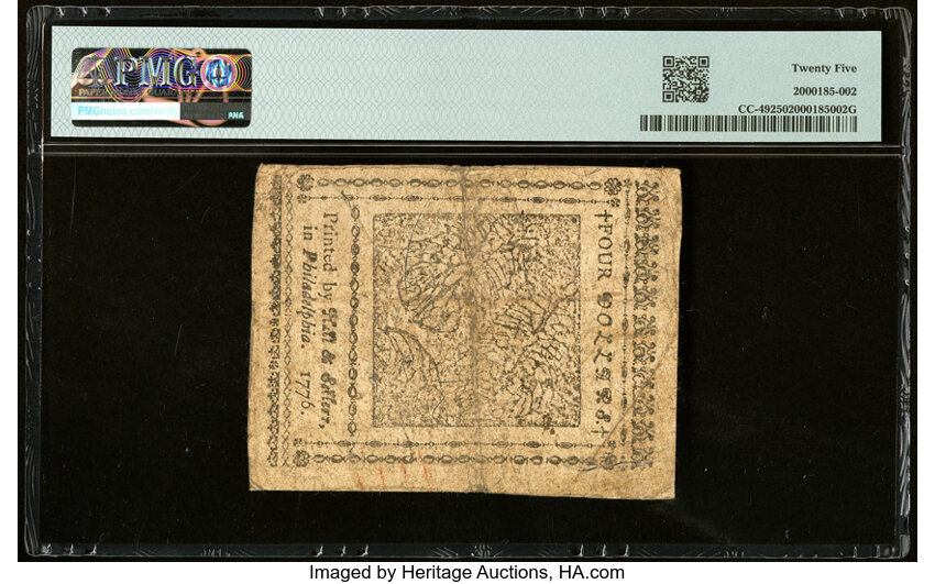 image for: Nov 2, 1776 Continental Congress $4  PMG VF25 (Fr. CC49)