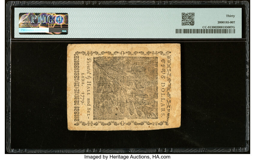 image for: Continental Currency January 14, 1779 $5 PMG Very Fine 30....
