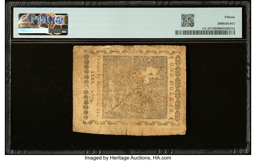image for: Continental Currency January 14, 1779 $1 PMG Choice Fine 15....