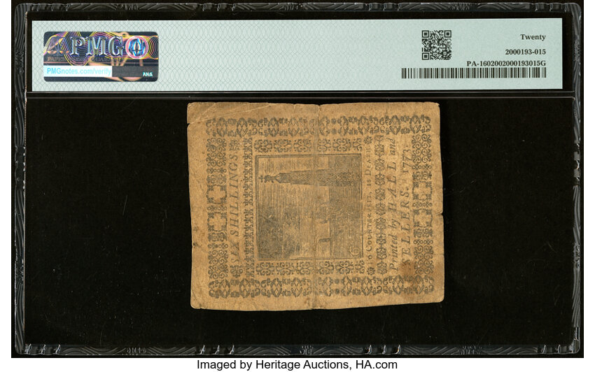 image for: Pennsylvania March 20, 1773 6s PMG Very Fine 20....