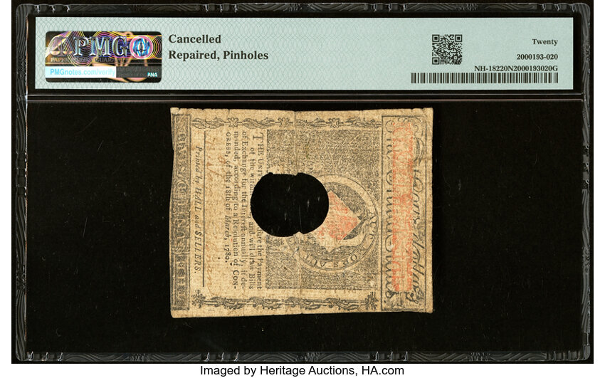 image for: Apr 29, 1780 New Hampshire $4  PMG VF20 (Fr. NH182)