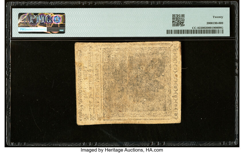 image for: Sep 26, 1778 Continental Congress $20  PMG VF20 (Fr. CC82)