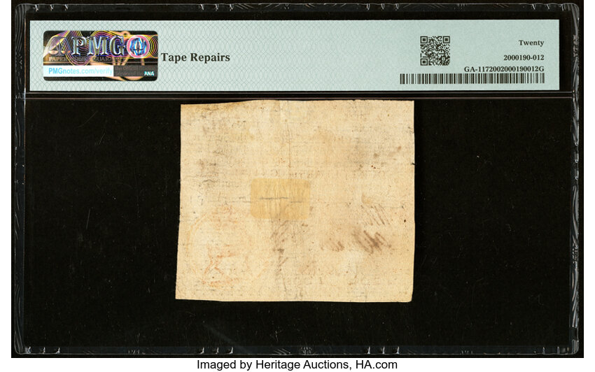 image for: Georgia September 10, 1777 $4 PMG Very Fine 20....