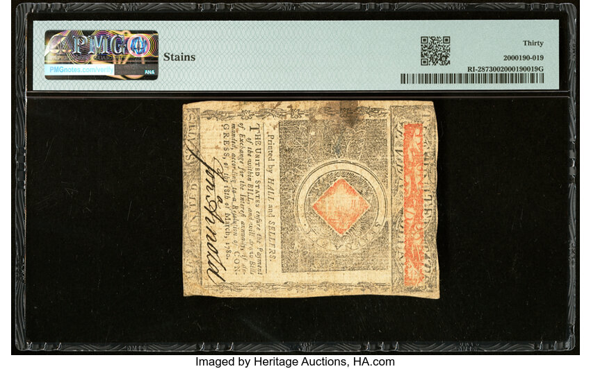 image for: Jul 2, 1780 Rhode Island $7  PMG VF30 (Fr. RI287)