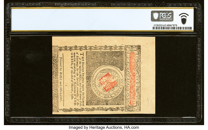 image for: Jul 2, 1780 Rhode Island $5  PCGS CU62 (Fr. RI286)