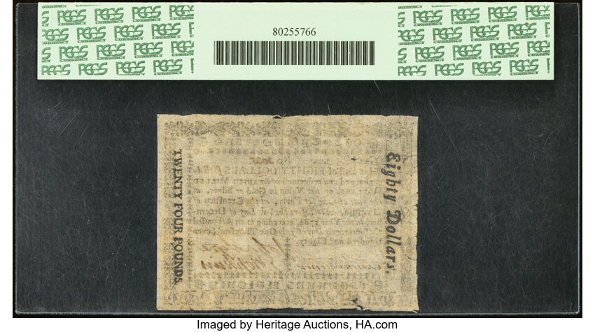 image for: Virginia July 14, 1780 $80 PCGS Very Fine 20....