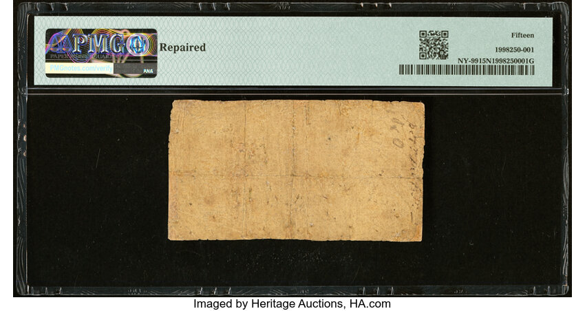 image for: New York December 10, 1737 £2 PMG Choice Fine 15 Net....