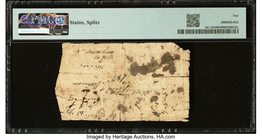 image for: North Carolina 1756 - 1757 (Written Dates) £5 PMG Very Good 10....