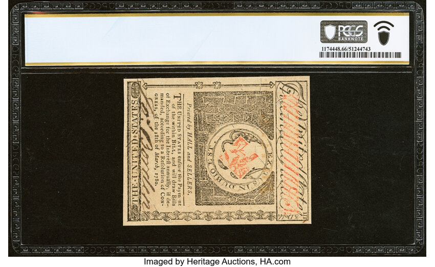 image for: Jun 9, 1780 New Jersey $3  PCGS CU66 (Fr. NJ186)