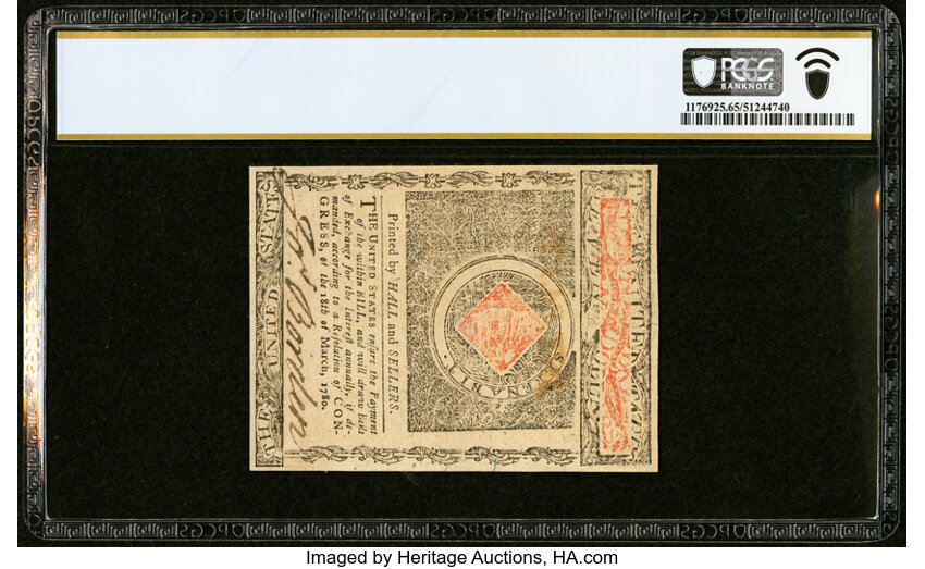 image for: Jun 9, 1780 New Jersey $7  PCGS CU65 (Fr. NJ189)