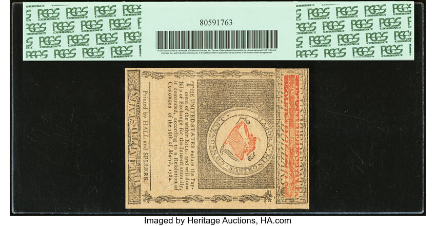 image for: Jul 2, 1780 Rhode Island $8  PCGS CU64 (Fr. RI288)