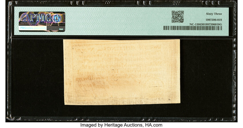 image for: North Carolina December, 1771 10s PMG Choice Uncirculated 63....