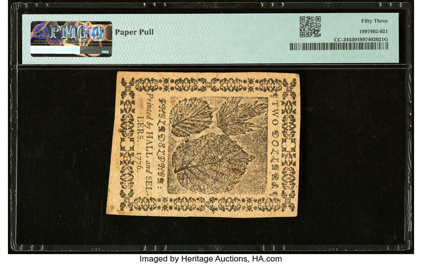 image for: Feb 17, 1776 Continental Congress $2  PMG AU53 (Fr. CC24)