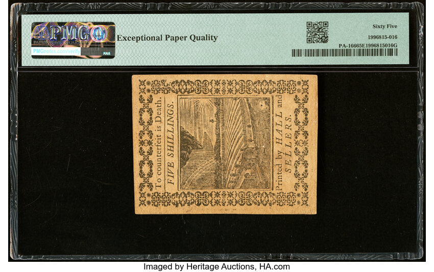 image for: Oct 1, 1773 Pennsylvania 5s PMG CU65 (Fr. PA166)