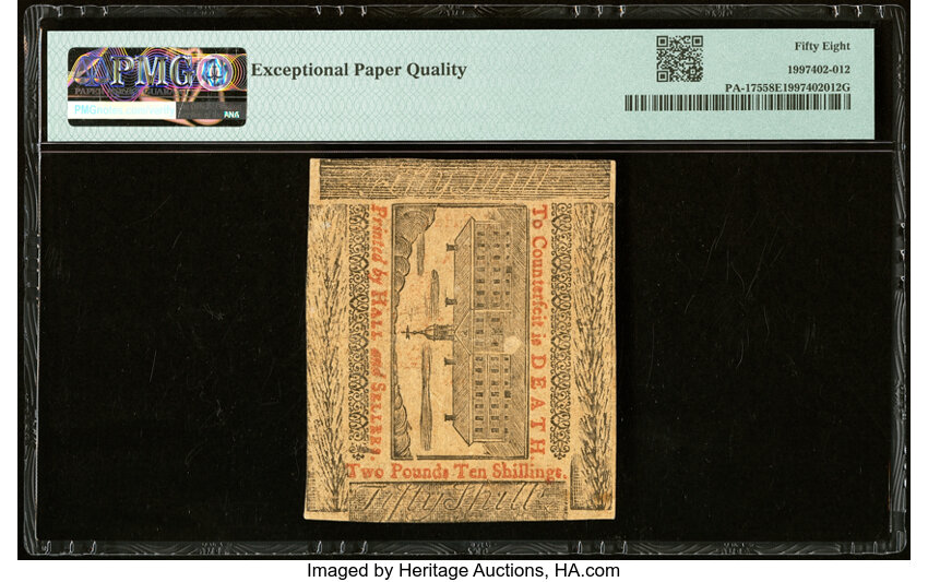 image for: Pennsylvania April 10, 1775 50s PMG Choice About Unc 58 EPQ....
