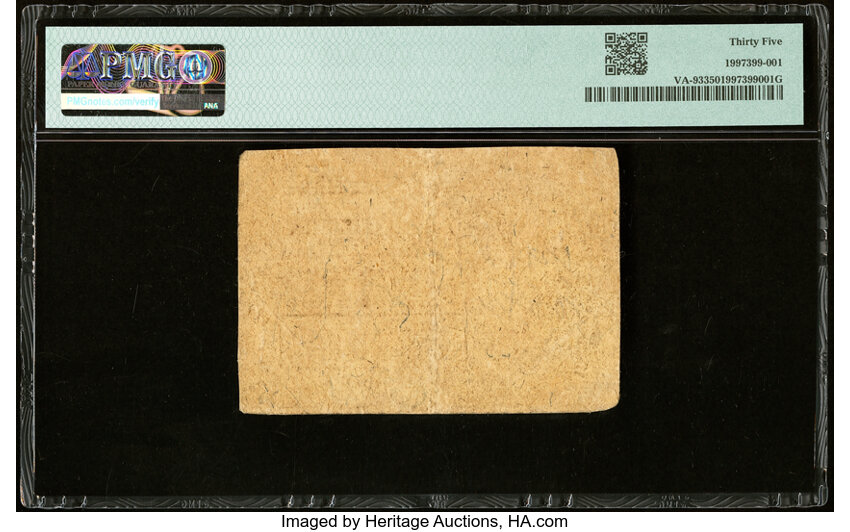 image for: Virginia May 6, 1776 7s 6d PMG Choice Very Fine 35....