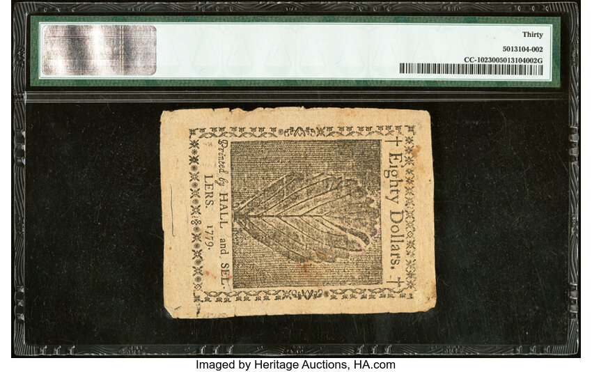 image for: Jan 14, 1779 Continental Congress $80  PMG VF30 (Fr. CC102)