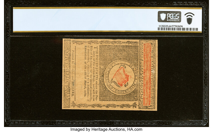 image for: Jul 2, 1780 Rhode Island $8  PCGS CU64 (Fr. RI288)