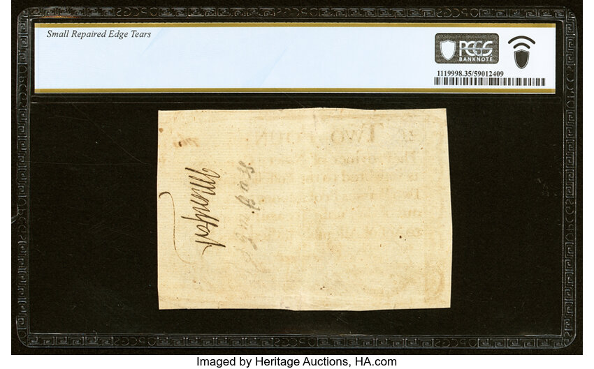 image for: North Carolina December, 1771 £2 PCGS Banknote Choice VF 35 Details....