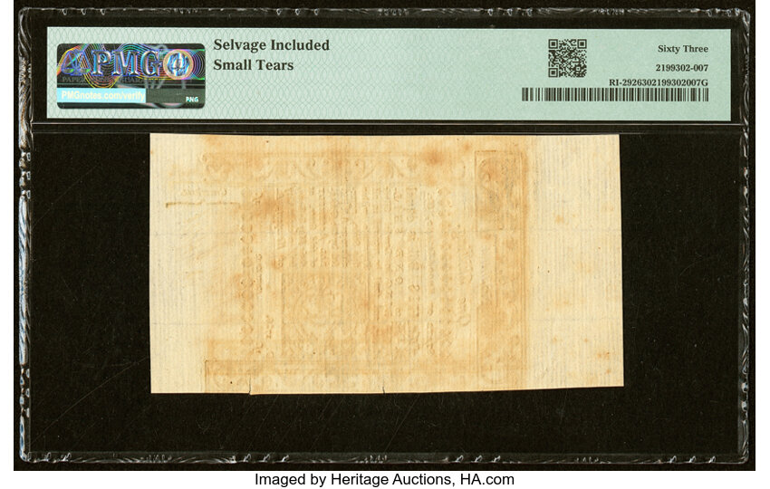 image for: May 1776 Rhode Island 1s PMG CU63 (Fr. RI292)