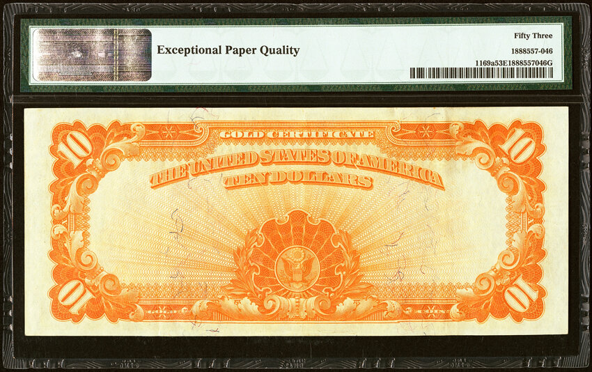 image for: Fr. 1169a $10 1907 Gold Certificate PMG About Uncirculated 53 EPQ....