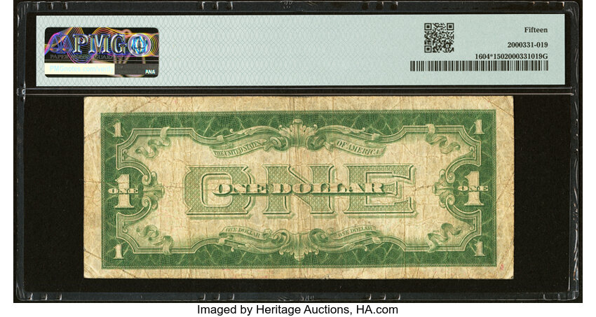 image for: Fr. 1604* $1 1928D Silver Certificate Star Note. PMG Choice Fine 15....