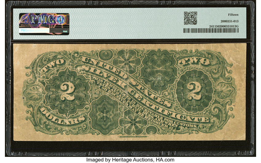 image for: Fr. 241 $2 1886 Silver Certificate PMG Choice Fine 15....
