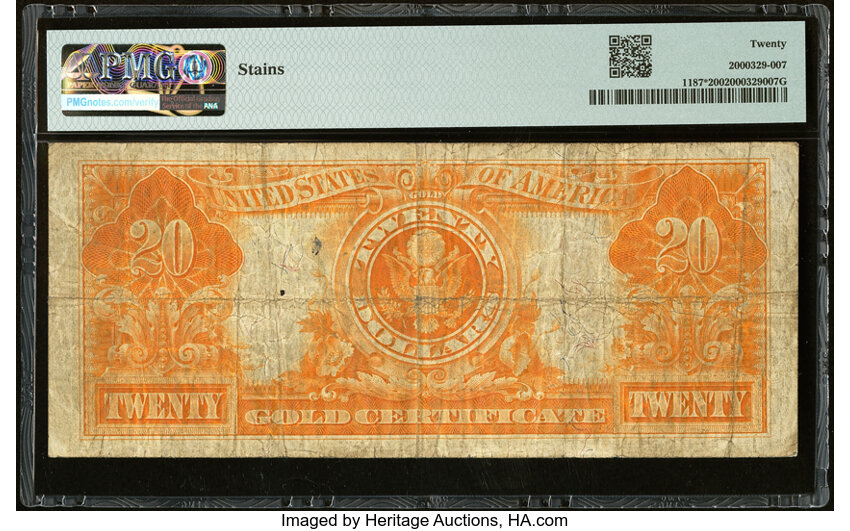 image for: Fr. 1187* $20 1922 Gold Certificate Star Note PMG Very Fine 20....
