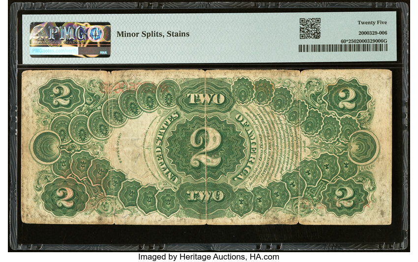 image for: Fr. 60* $2 1917 Legal Tender Star Note PMG Very Fine 25....