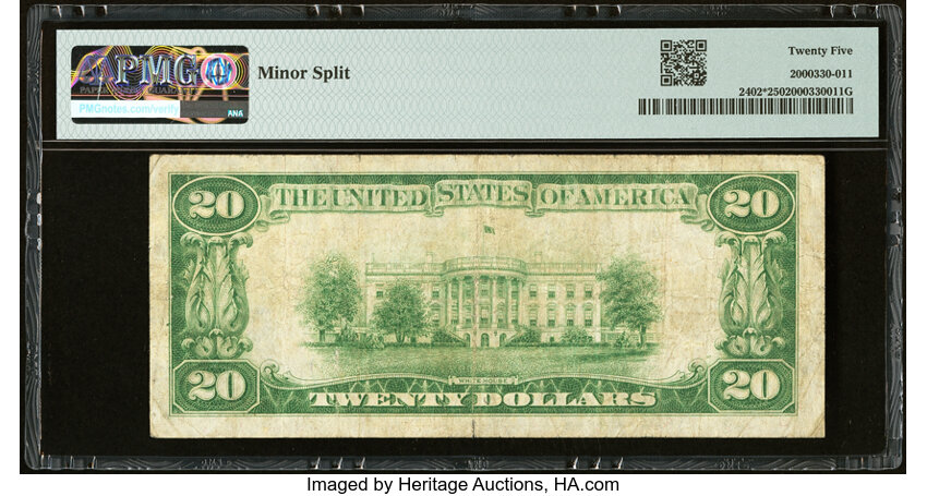 image for: Fr. 2402* $20 1928 Gold Certificate Star Note. PMG Very Fine 25....