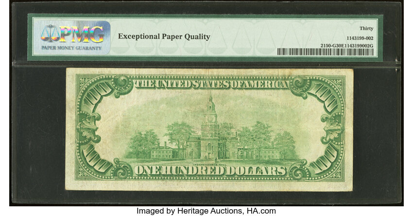 image for: Fr. 2150-G $100 1928 Federal Reserve Note. PMG Very Fine 30 EPQ....
