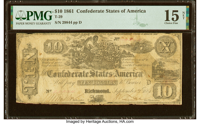 image for: T29 $10 1861 PF-1 Cr. 237 PMG Choice Fine 15 Net....