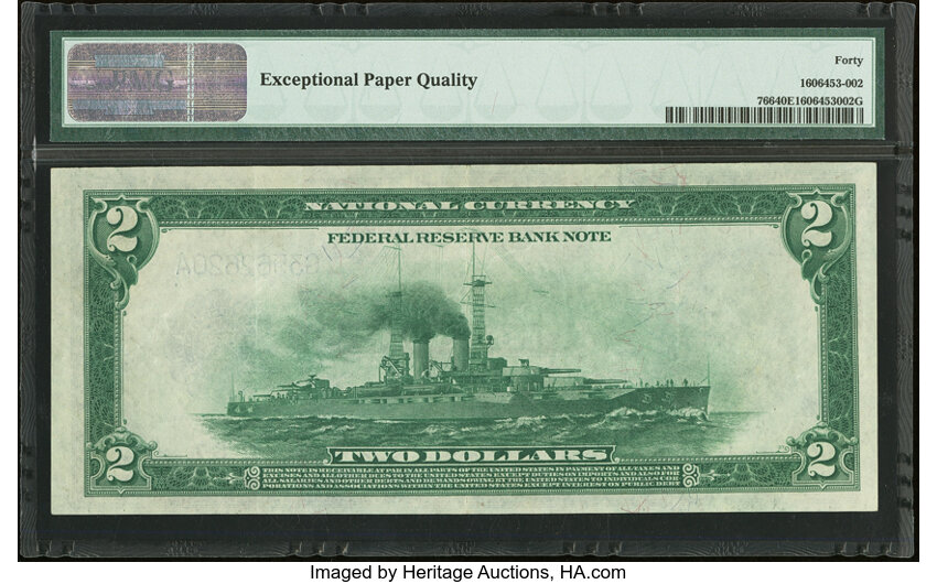 image for: Fr. 766 $2 1918 Federal Reserve Bank Note PMG Extremely Fine 40 EPQ....