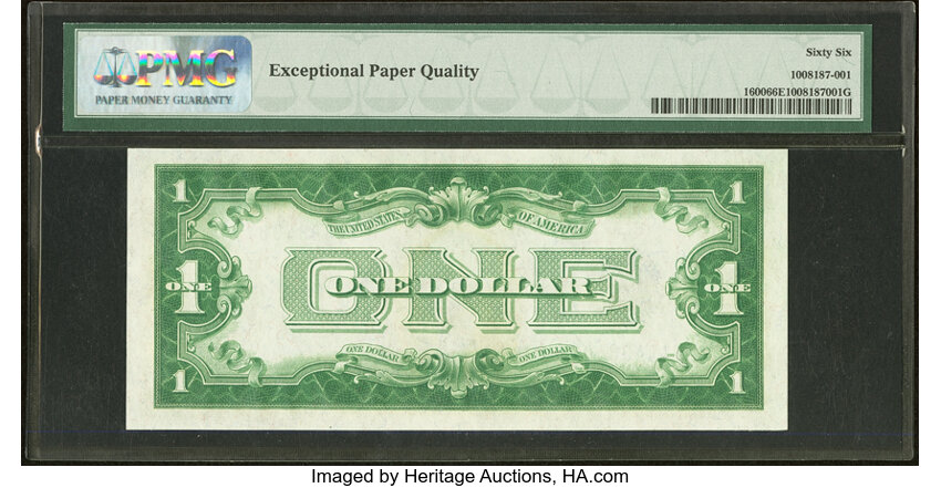 image for: Fr. 1600 $1 1928 Silver Certificate. PMG Gem Uncirculated 66 EPQ....
