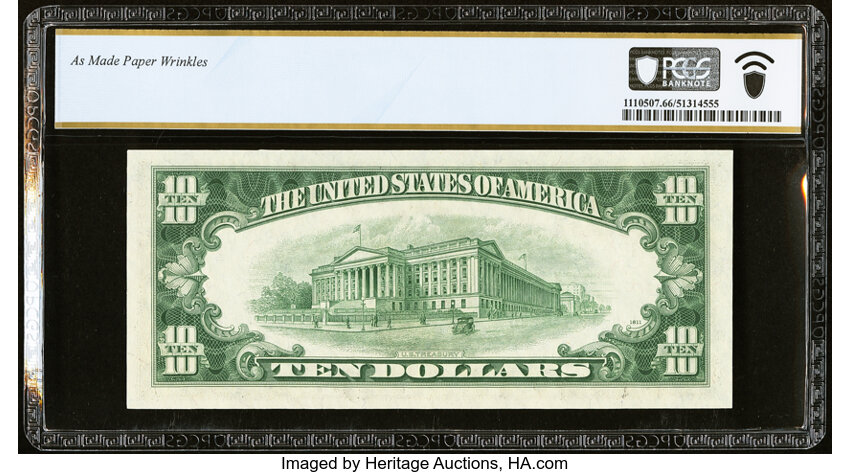 image for: Fr. 2015-L $10 1950E Federal Reserve Note. PCGS Banknote Gem Unc 66 PPQ....