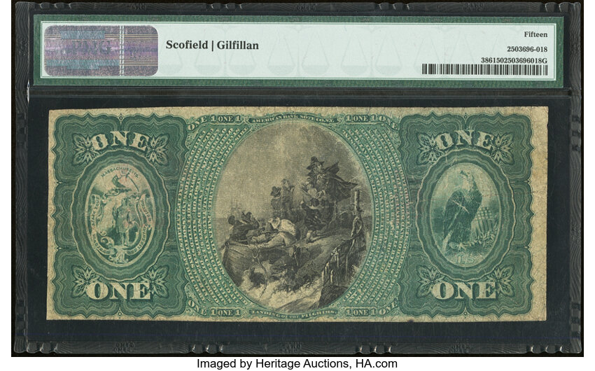 image for: New Bedford, MA - $1 1875 Fr. 386 The First National Bank Ch. # 261 PMG Choice Fine 15....